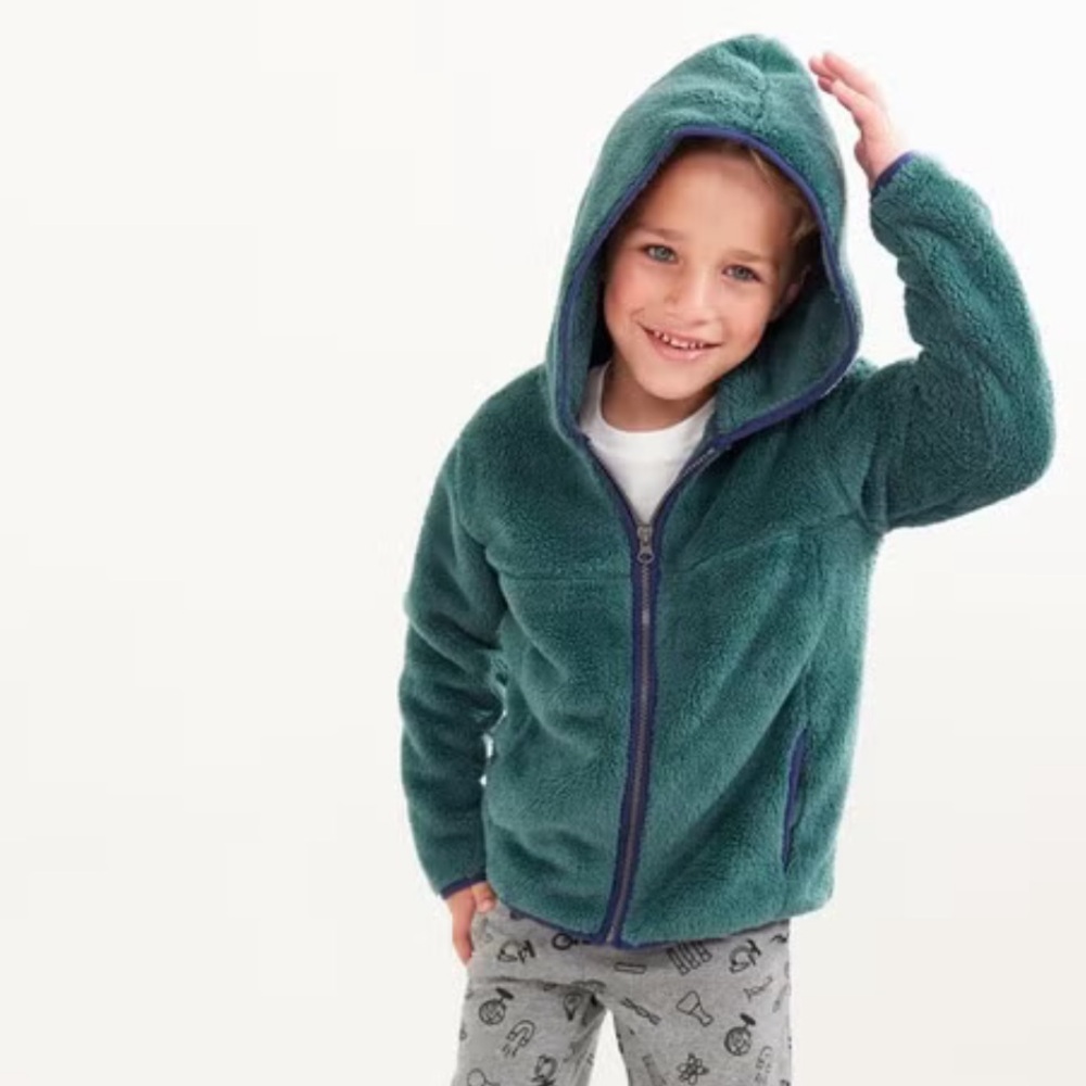 Hannah Anderson Recycled Solid Marshmallow Jacket Juniper Kids Size 6-7 Zip Up